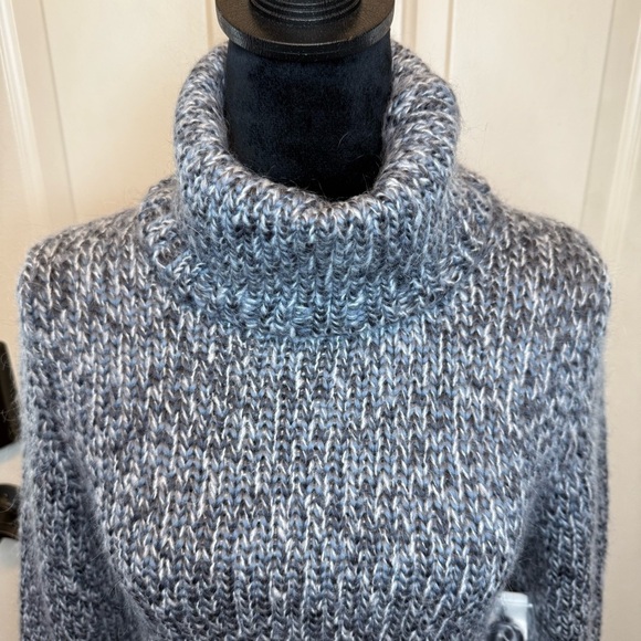 Calvin Klein Knit Turtleneck Chunky Sweater Sz XS NWT Artic Slate New Carbon - Picture 15 of 15
